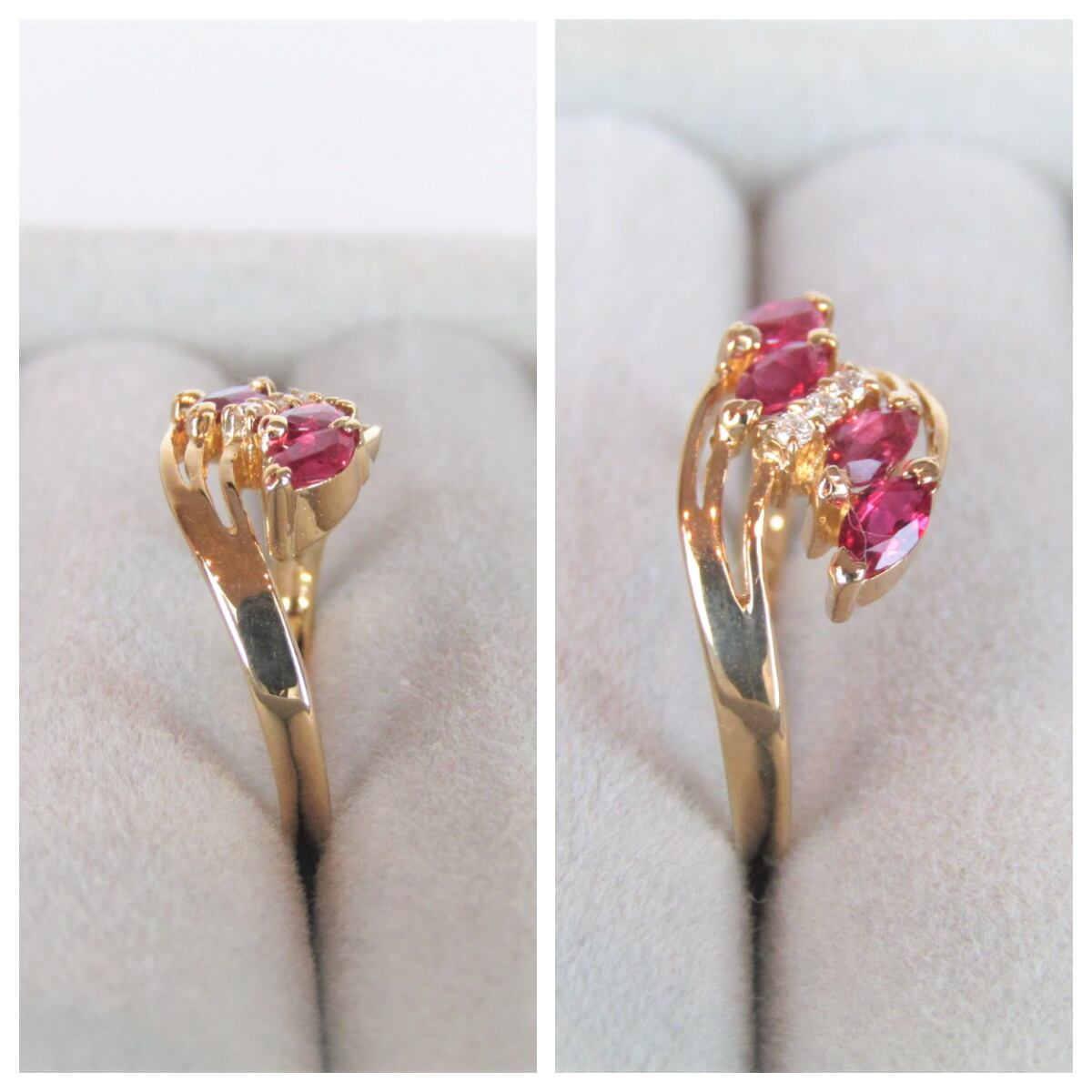 N1794 最高級 天然 ルビー 0.57ct ダイヤ 金 K18 リング 指輪 | 39JEWELRY