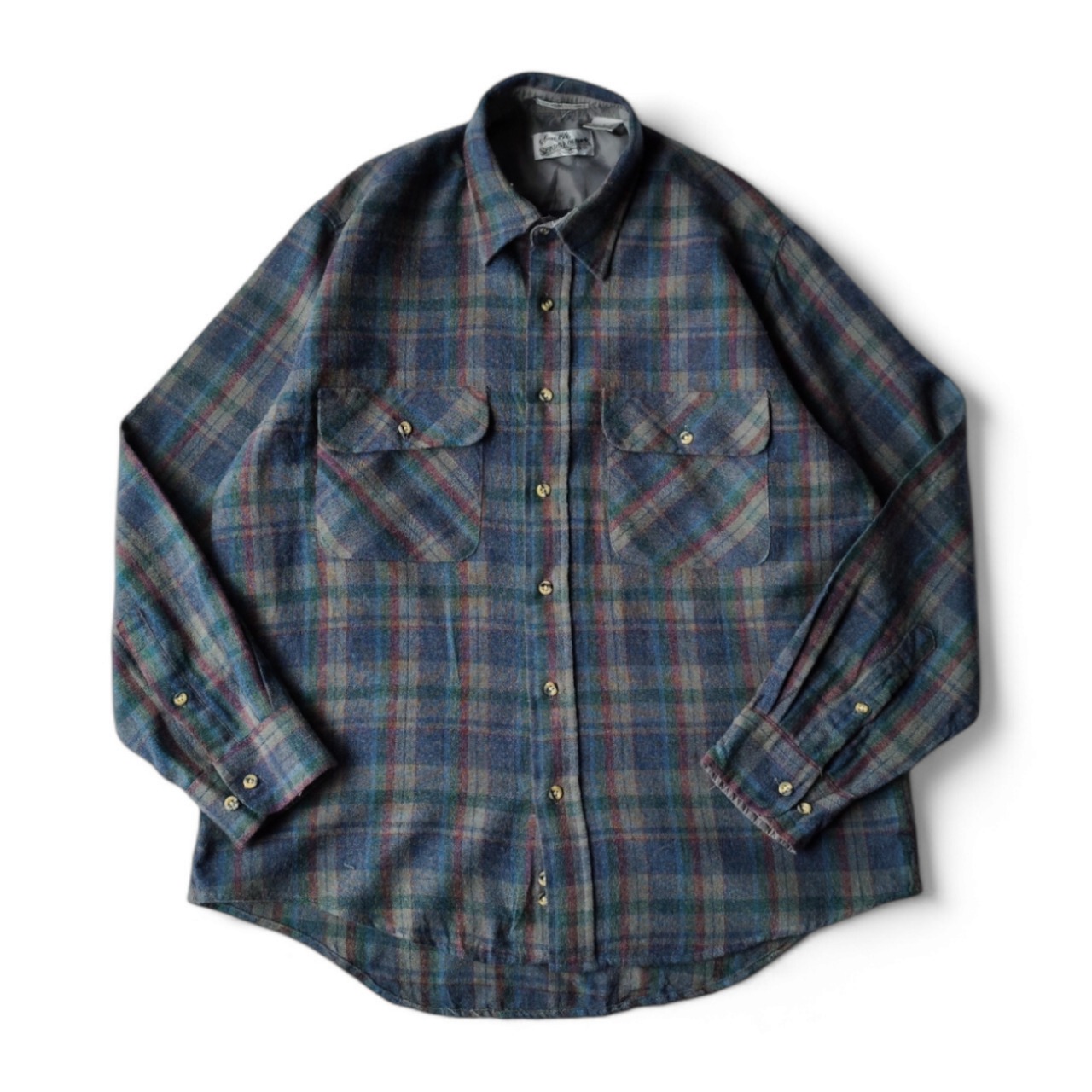 SEARS ROEBUCK シアーズローバック ウールシャツ チェック 長袖 メンズ