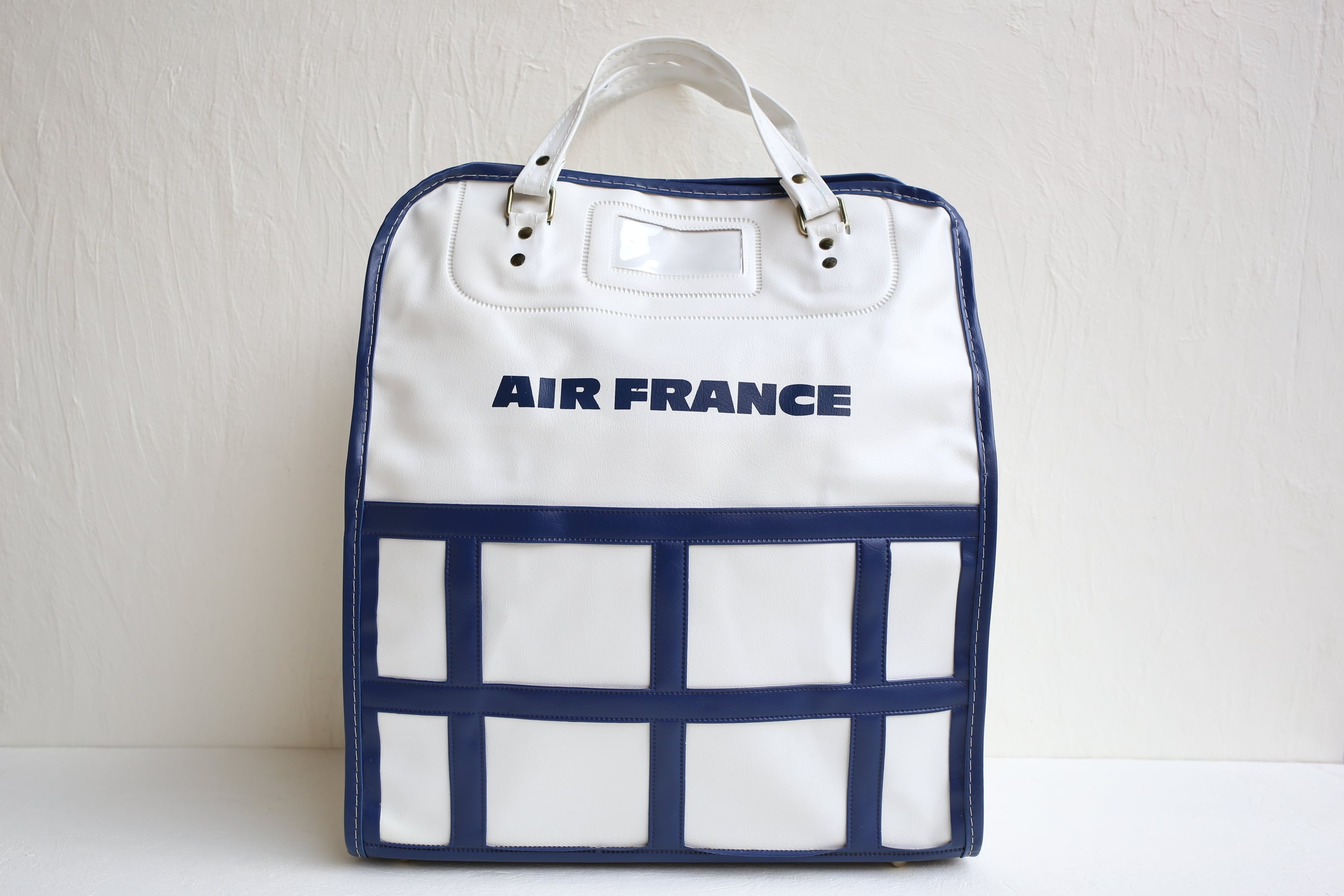 フランス ヴィンテージ AIR FRANCE エールフランス バッグ 白×青 デッドストック品 N-03047 | EMUPARIS powered  by BASE