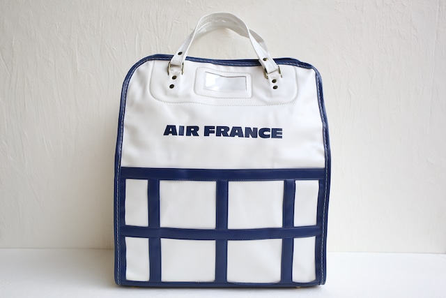 フランス ヴィンテージ AIR FRANCE エールフランス バッグ 白×青 デッドストック品 N-03047