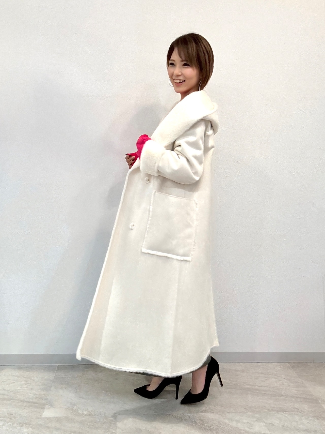 エコムートンフーディットロングコート