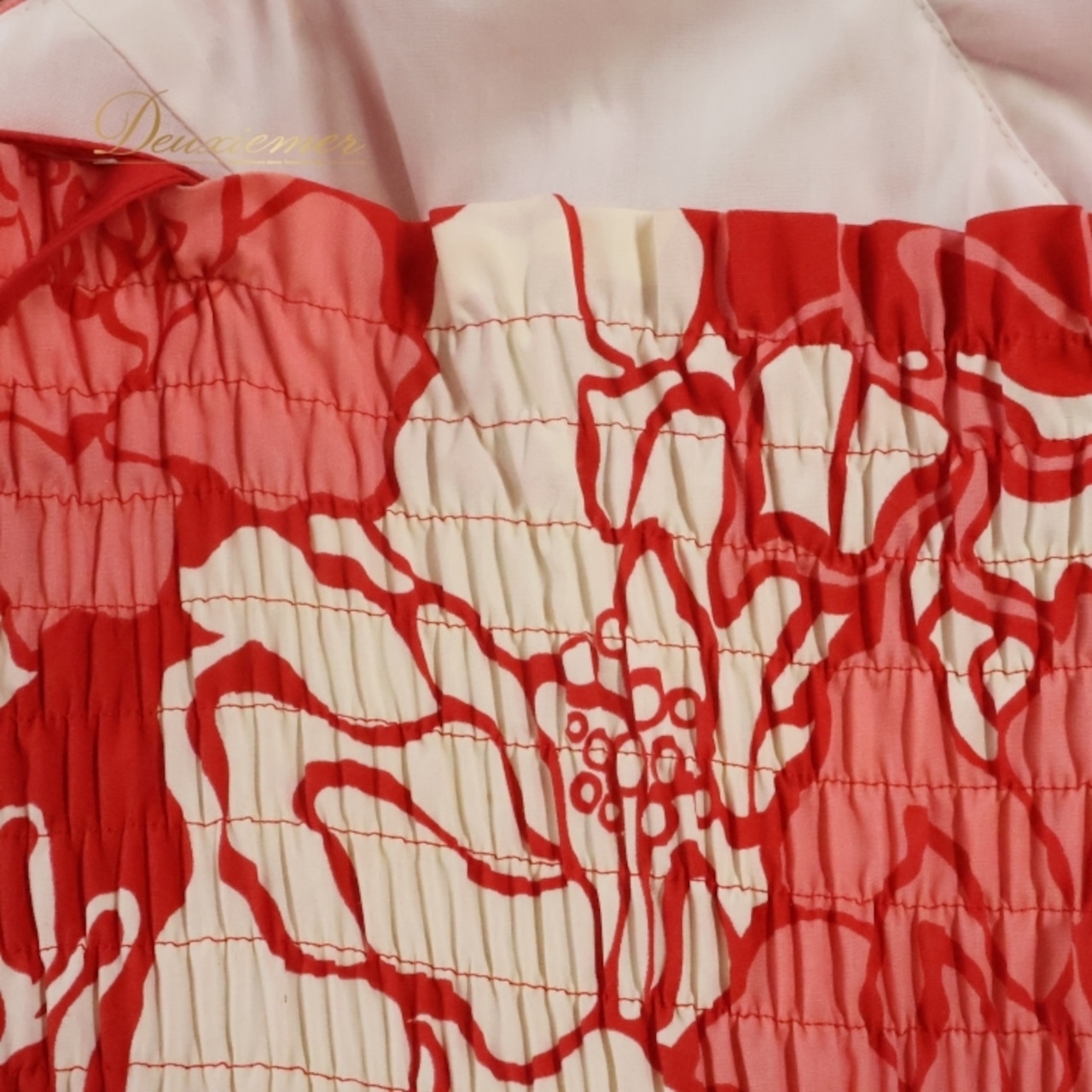 フラダンス 衣装 ワンピース ドレス レイアロハ レッド系 Lei Aloha 日本製 アシンメトリー フリル キャミソールドレス かわいい 華やか 鮮やか 明るい 赤 白 ハワイアン アロハ ハワイアンプリント フラ ダンス レッスン 練習 ドレスアップ