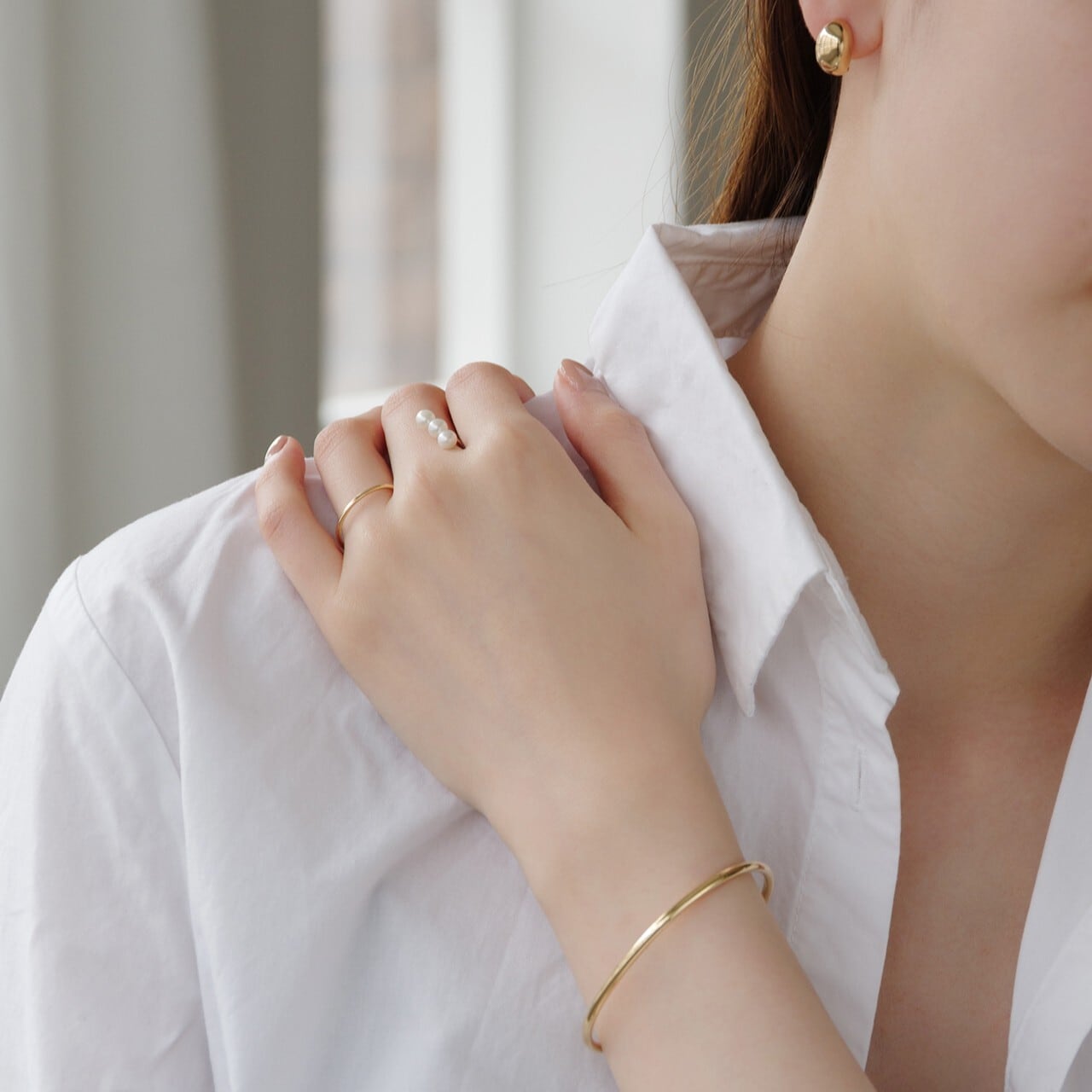 S/M 2サイズ展開〉K18パイプ製イエローゴールド バングル【MKY0038B1