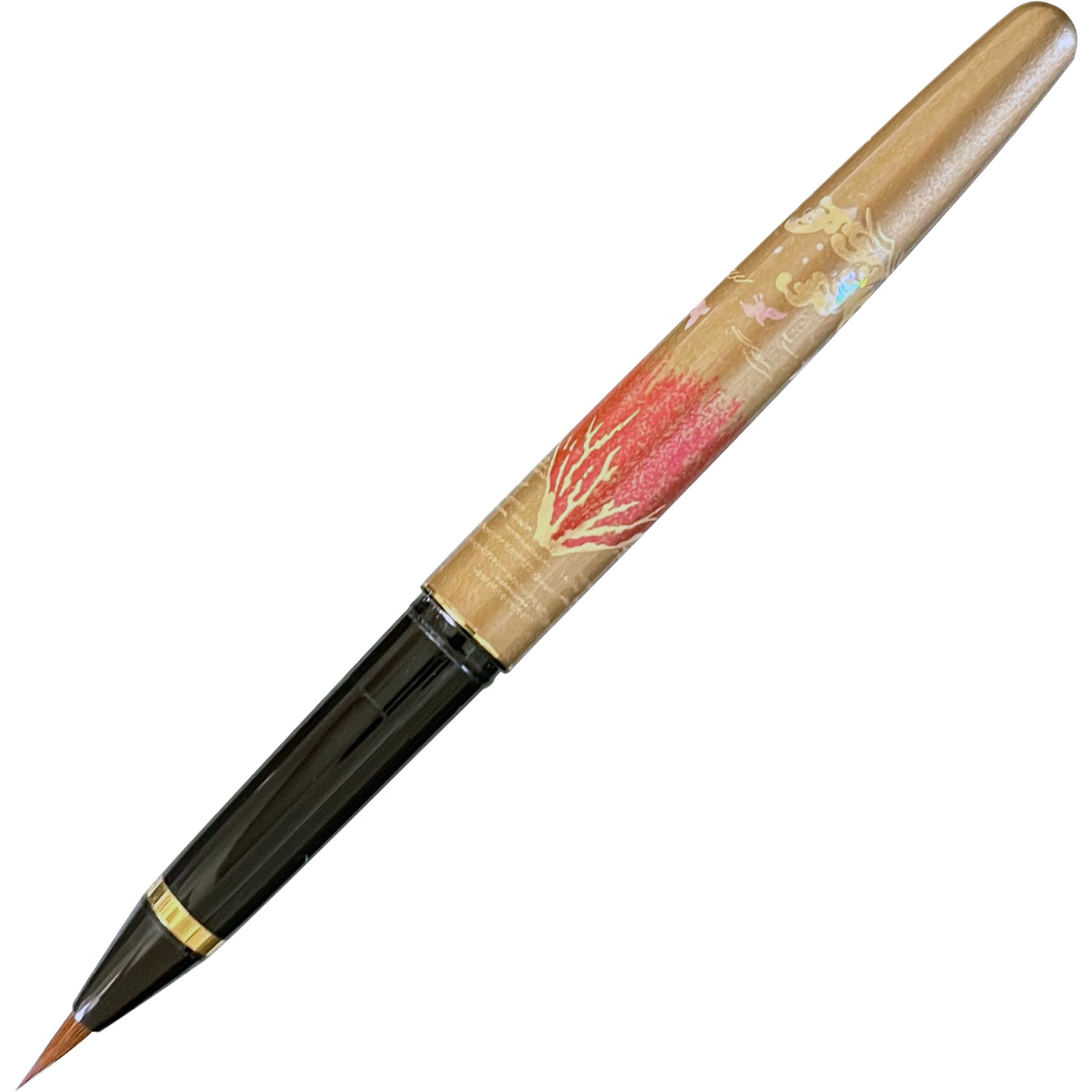 数量限定品】呉竹 万年毛筆 硬筆替ぺん先付 赤富士金 DU192-50