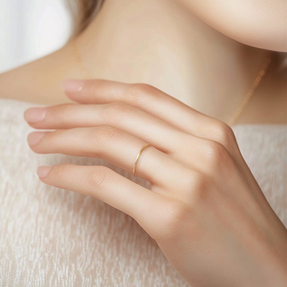 r*9様 k10 ゴールドリング　　11号 11号～15号〉K10 0.8mm イエローゴールド プレーンリング つけっぱなし