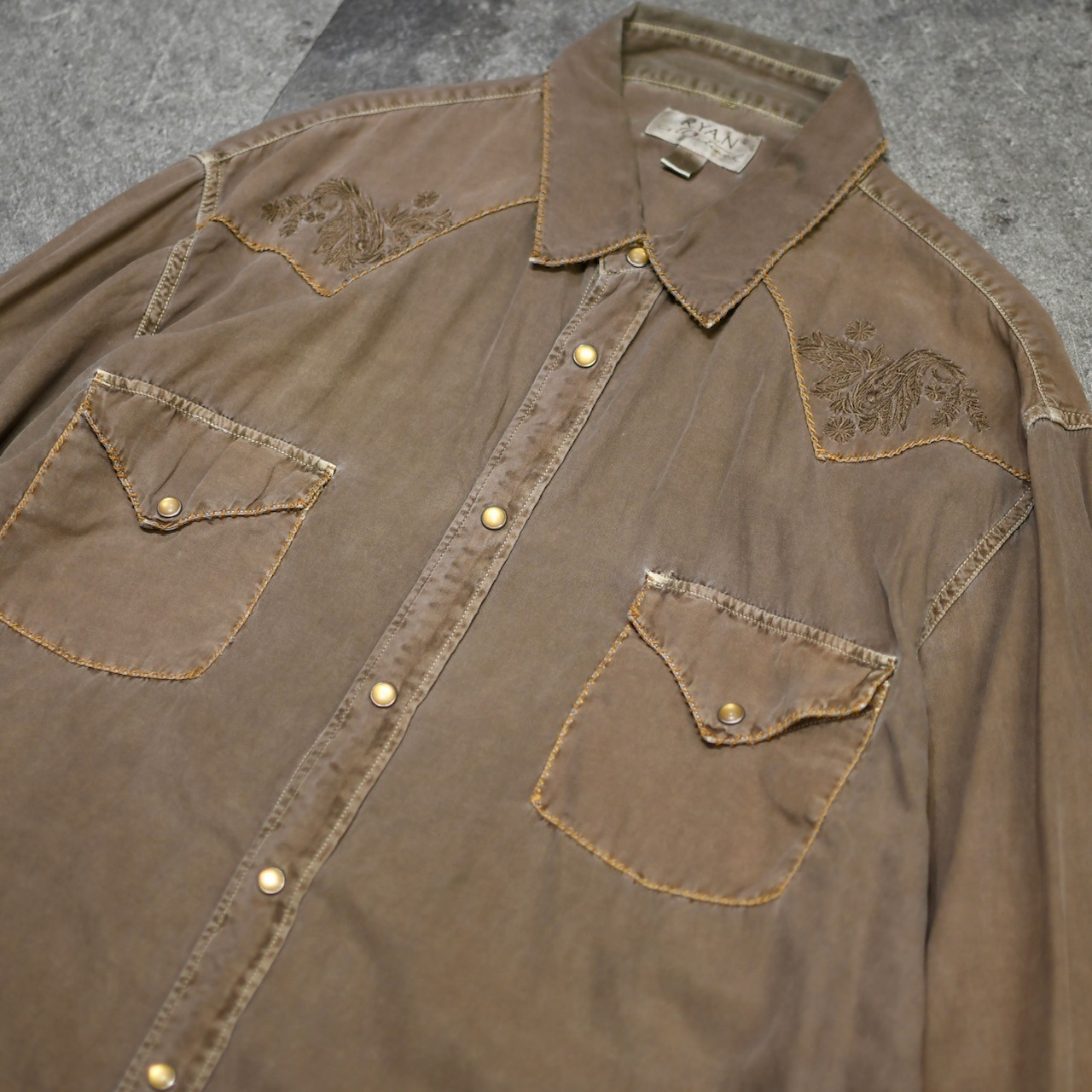 embroidery design silk blend western shirt