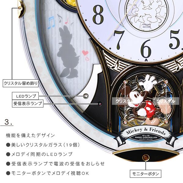 RHYTHM Mickey&Friends く からくり時計 ジャンク品 RHYTHM Mickey&Friends く からくり時計 ジャンク品