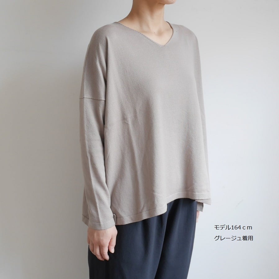 cotton v neck pullover コットンＶネックプルオーバー　evam eva | 日々花［ Hibika online ］  powered by BASE