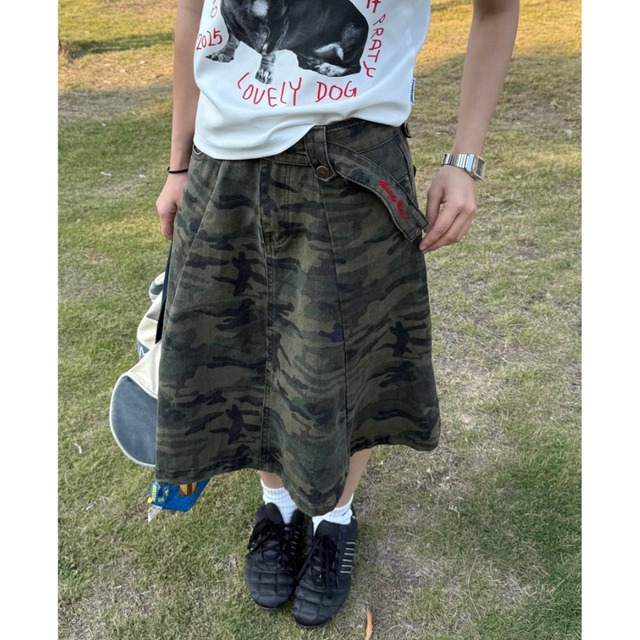 camouflage long skirt　迷彩ロングスカート　J2069