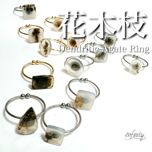 ロマンを感じる模様！一点物　デンドリックアゲートリング