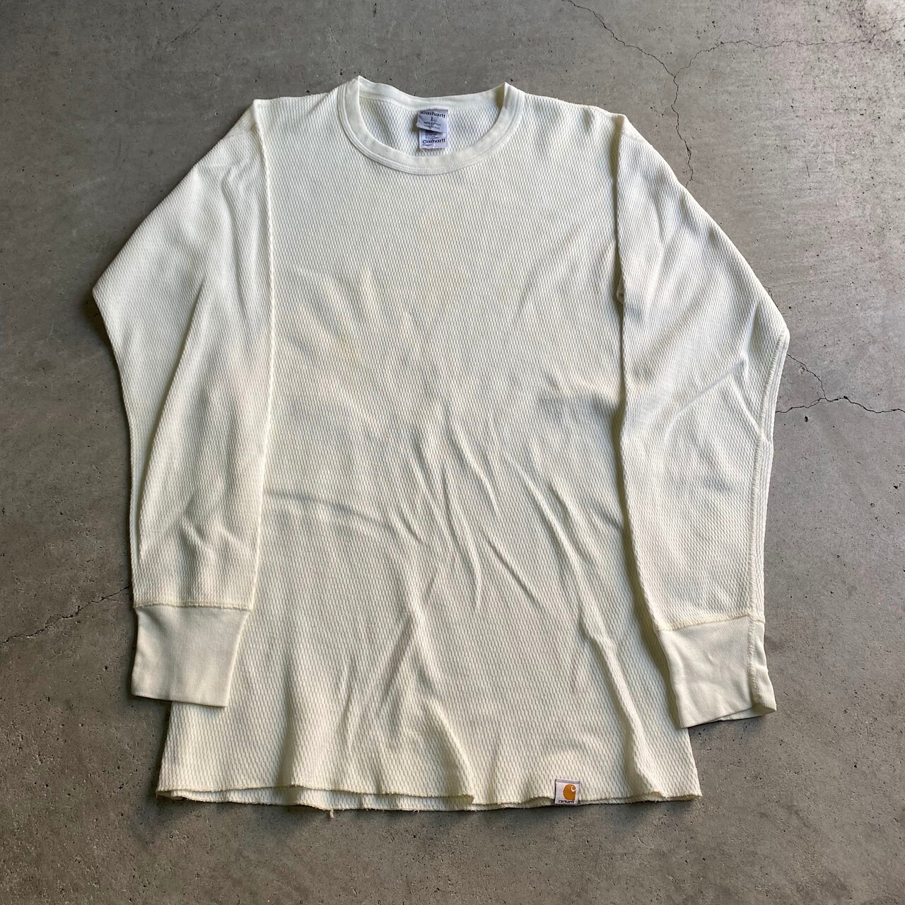USA製 Carhartt カーハート 無地 サーマルロングTシャツ メンズL 古着 