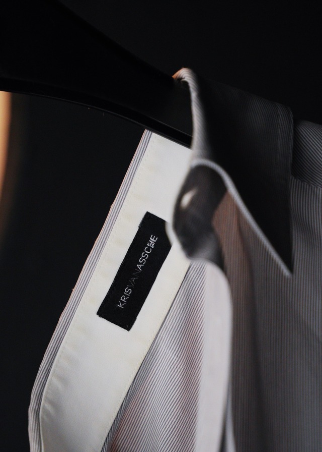 00’s KRISVANASSCHE regular collar fly front stripe shirt