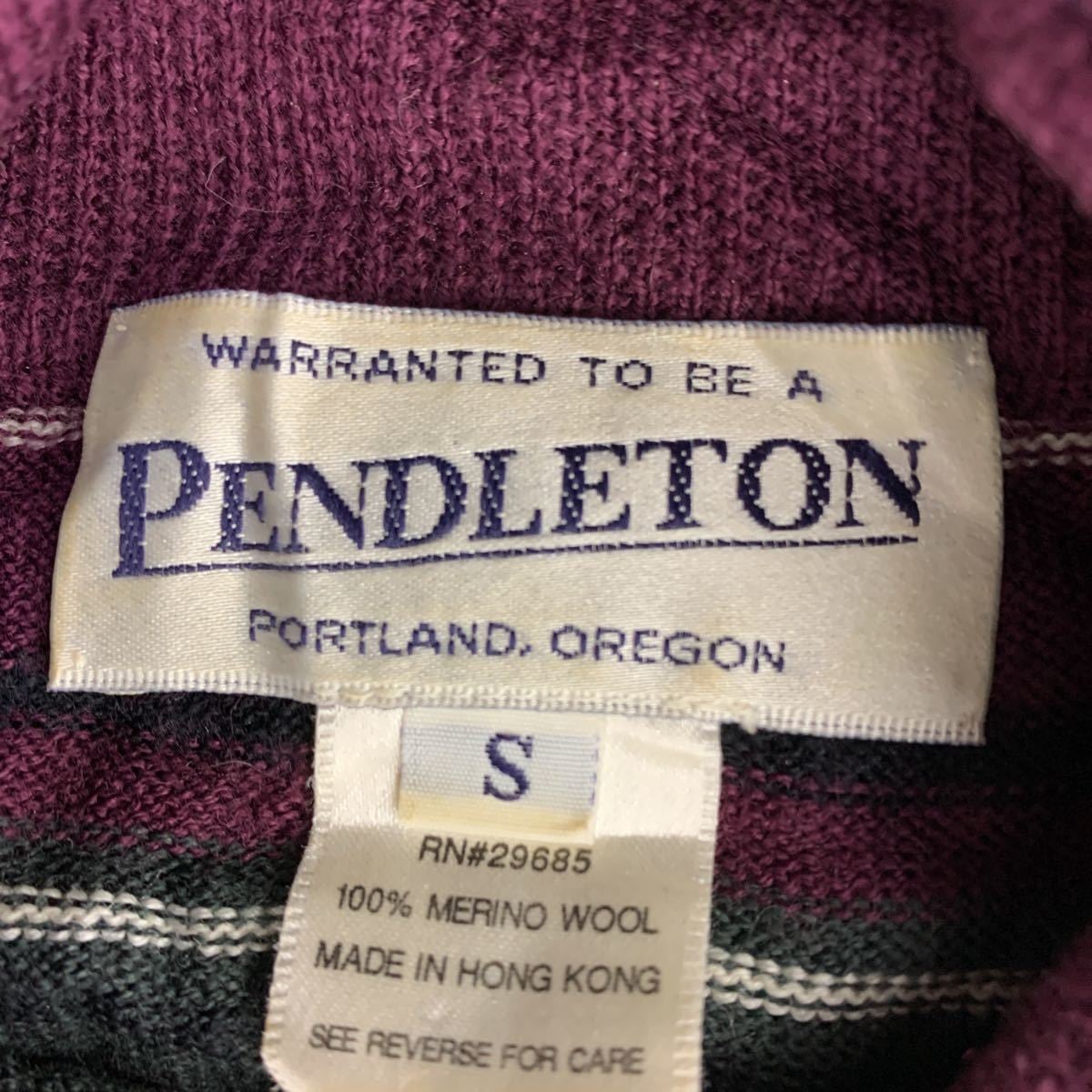 PENDLETON ニット Sサイズ パープル ダークグリーン ブラック 古着卸 アメリカ仕入 t2203-3567