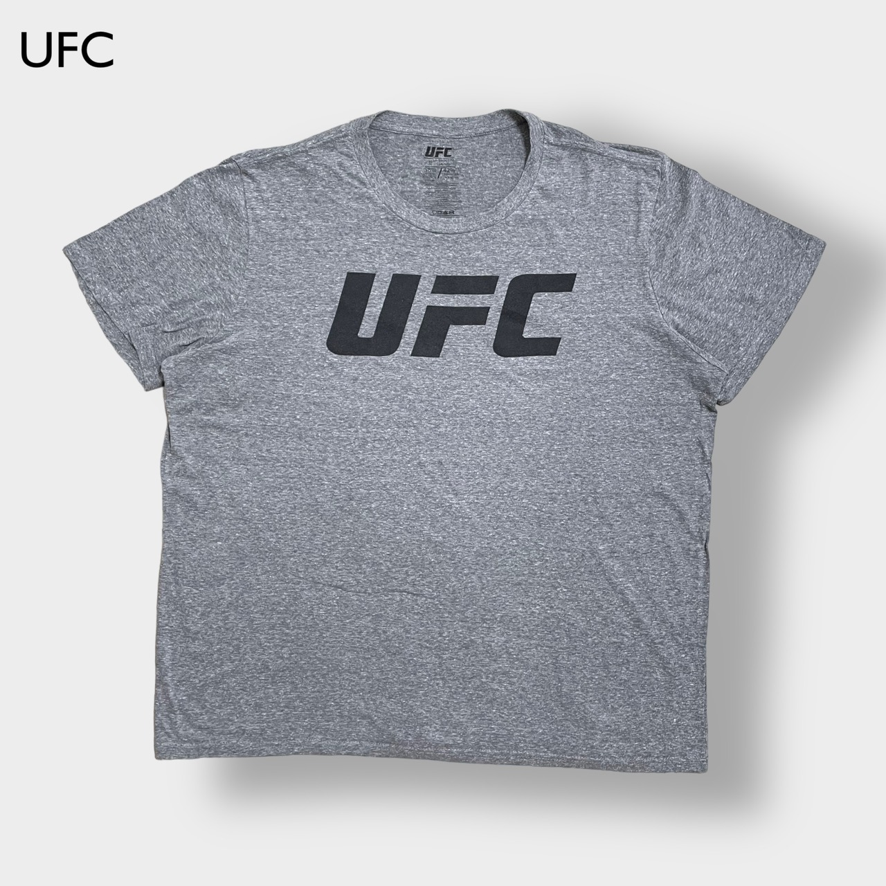 【UFC】3X ビッグサイズ 総合格闘技 ロゴ Tシャツ アルティメット・ファイティング Ultimate Fighting Championship グレー半袖 us古着