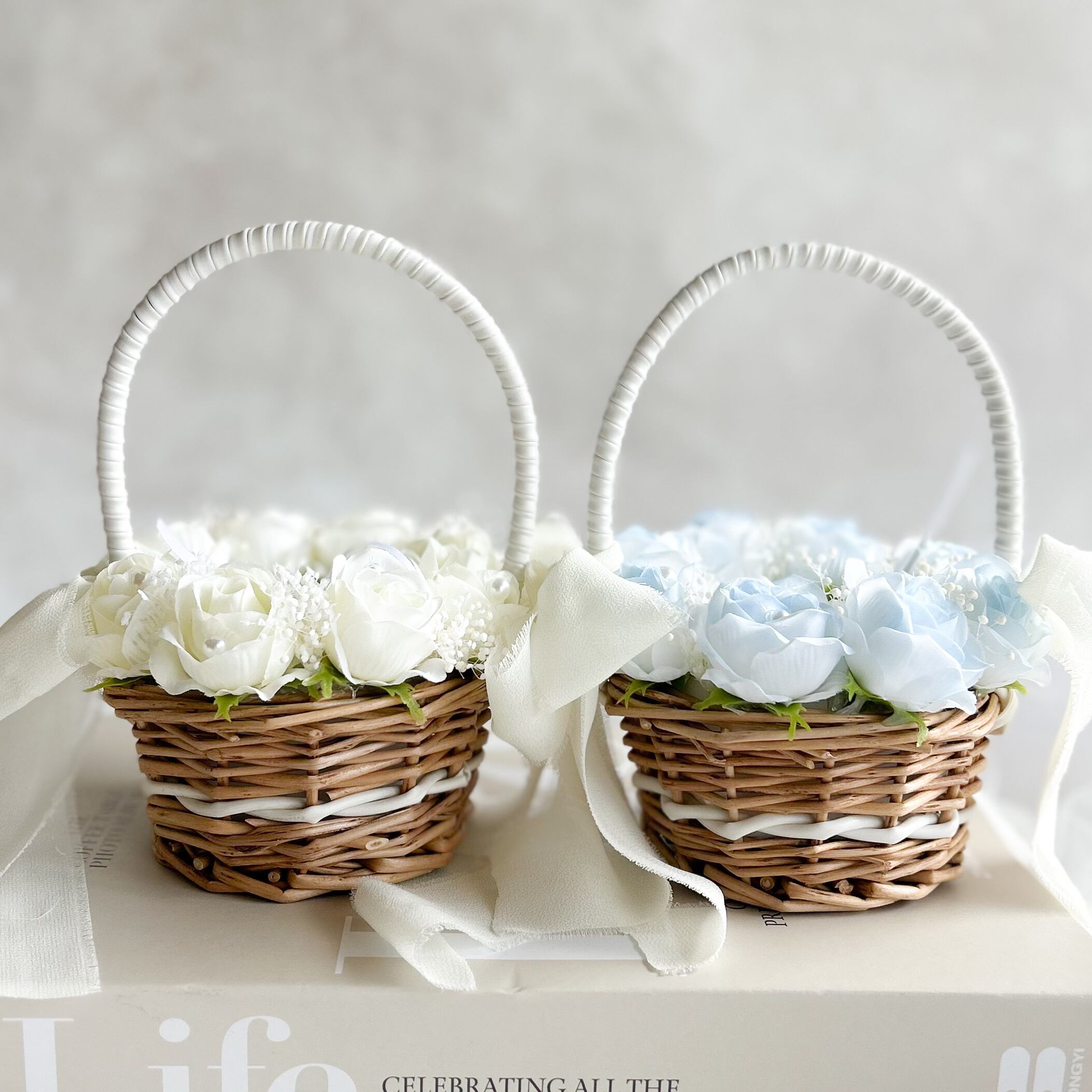 Blue white ringpillow(2人用)