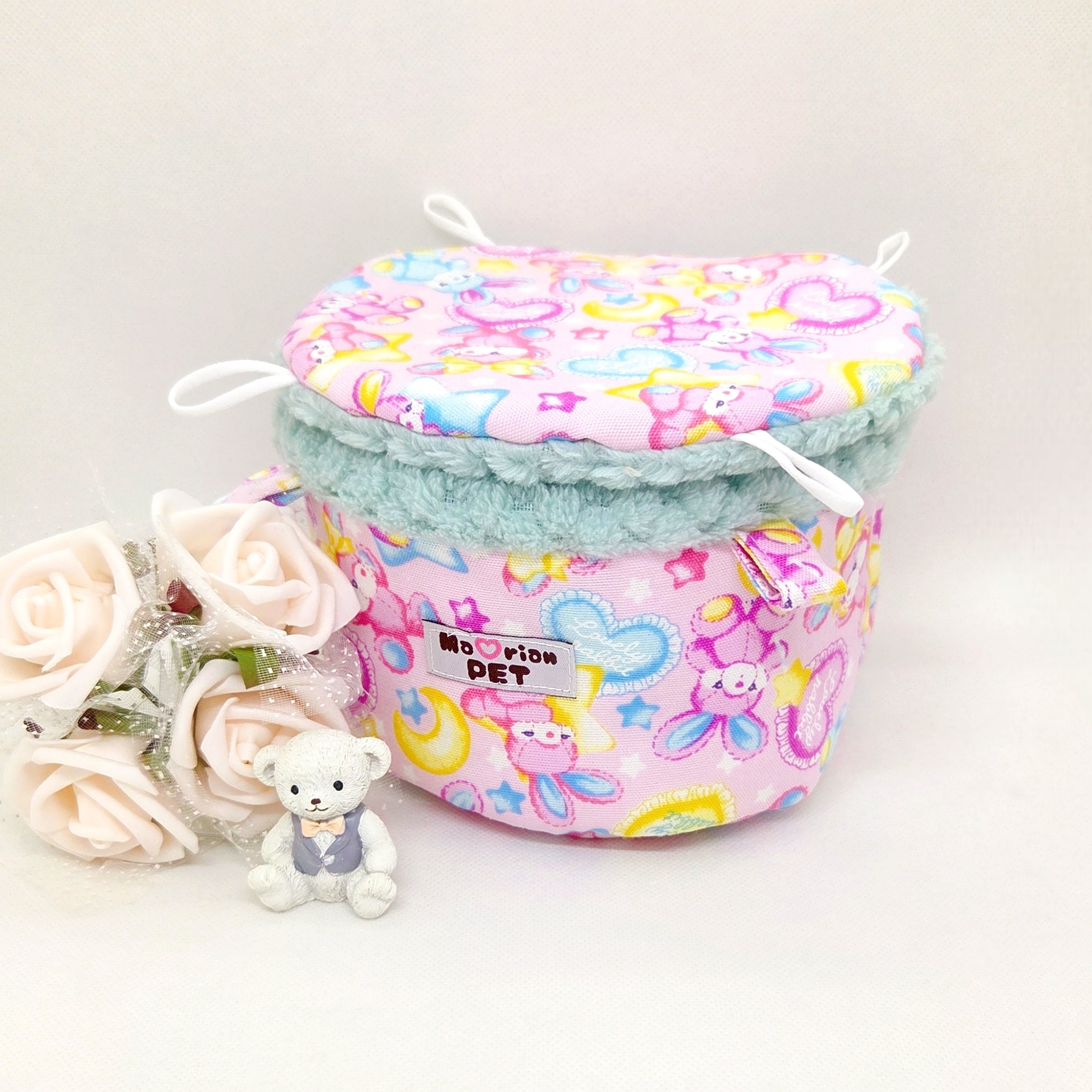 バーレルポーチ☘Mサイズ モモンガポーチ ゆめかわうさぎ パイナップルボア