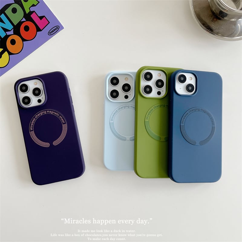 iPhone14 Pro Max/13/12ケース MagSafe対応 無地 磁石 シンプル