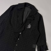 VALENZA SPORTS バレンザスポーツ ドット風 デザイン ラインストーン Vネック 長袖シャツ ブラウス 40/ブラック レディース