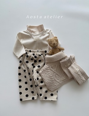 【Aosta】 ルイスパンツ／ドット柄（70–110cm）2025冬