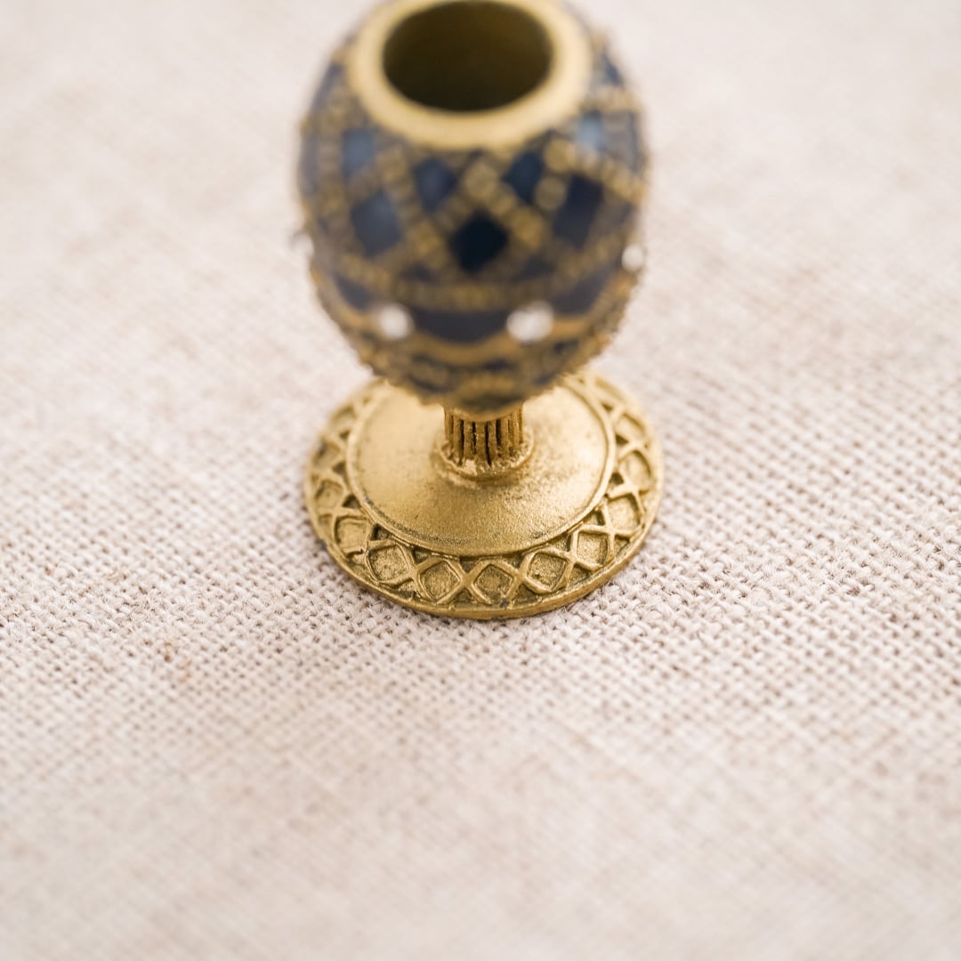 Faberge Collection: Candle Holder Blue | flemington