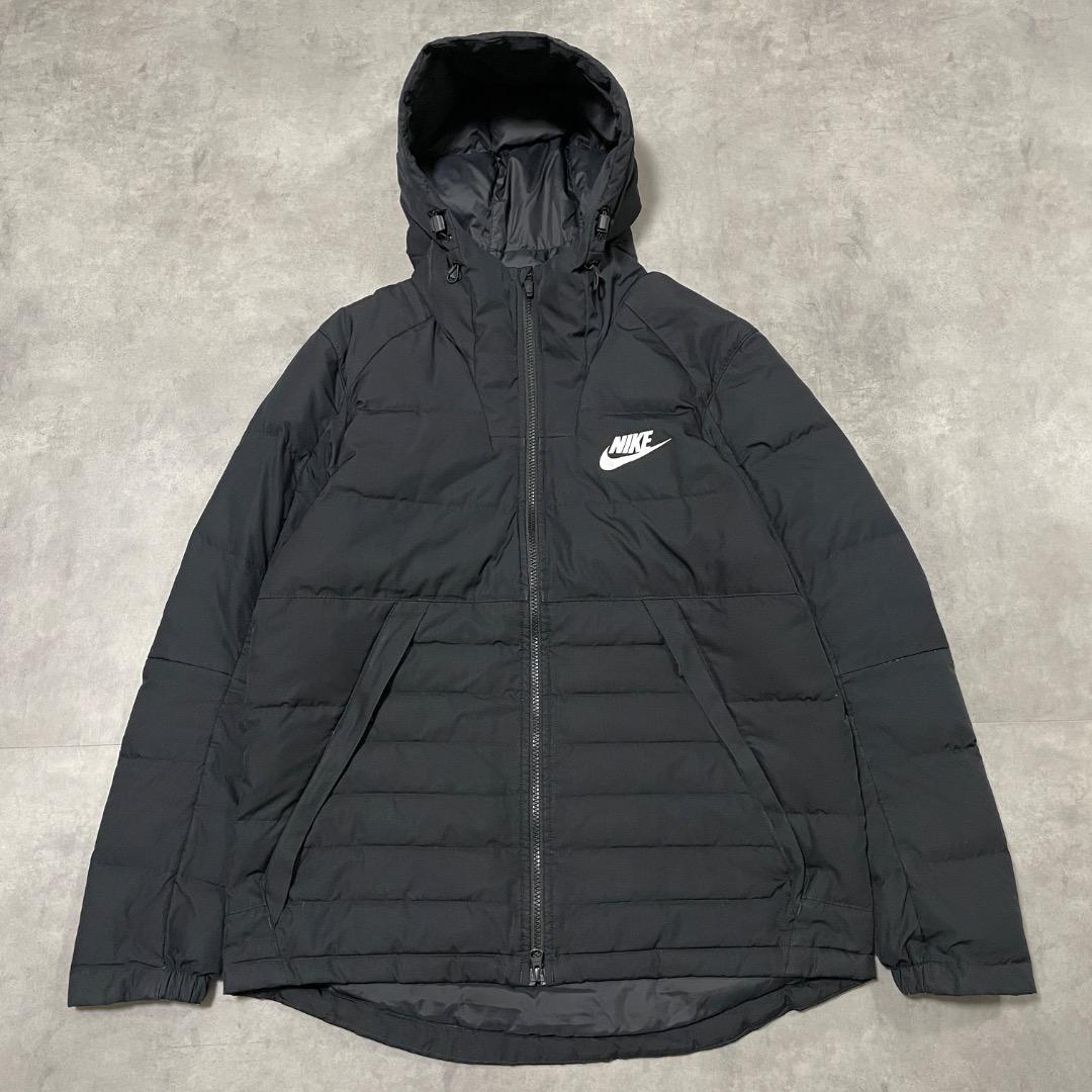 NIKE ナイキ ダウンジャケット 古着 ロゴ パーカー L 黒 17390