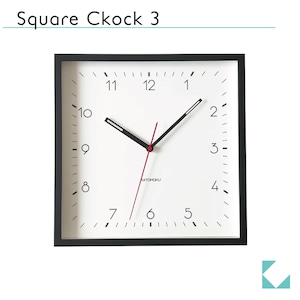 KATOMOKU Square clock 3 ブラック km-114BL 掛け時計