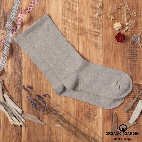 オーガニックガーデン ソックス 靴下 レディース スーピマ綿×ヤク ゴムなし 日本製 オーガニックコットン プレゼント ギフト モクグレー 0016-22 Or077