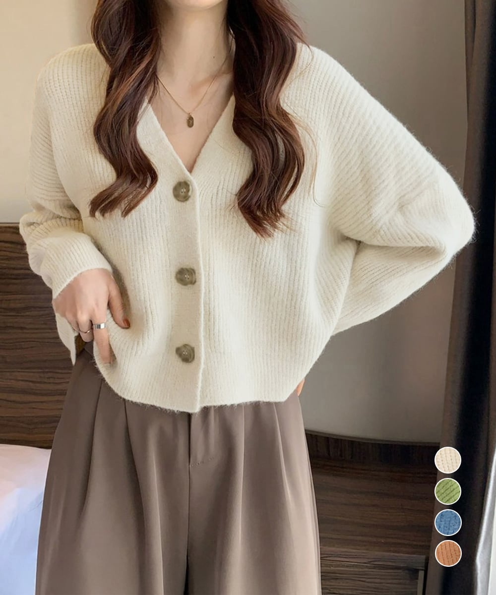 ニットカーディガン Vネック 長袖秋冬服 85YN-900606