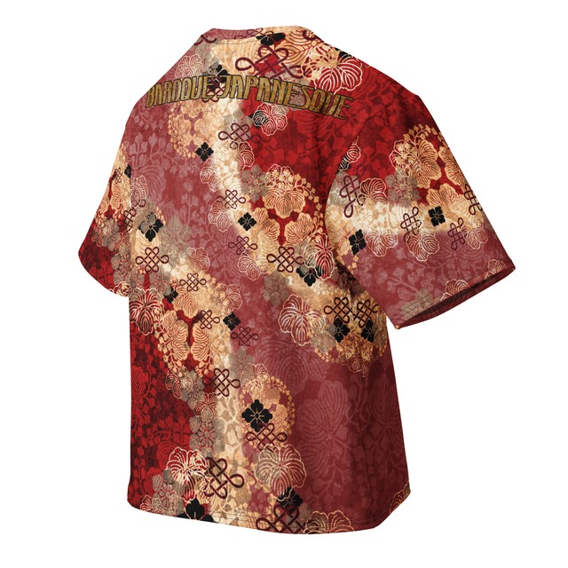 和紋様装飾　桃紅　和柄ユニセックス 180G Performance Tシャツ
