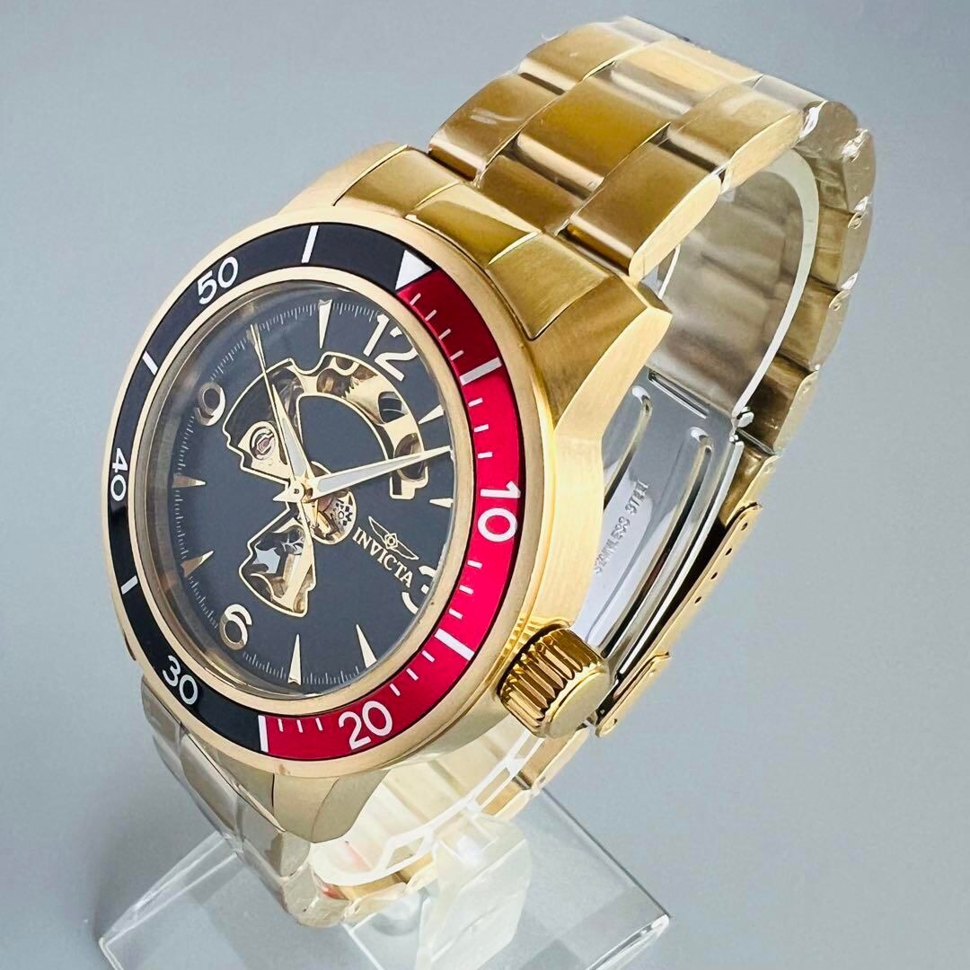 INVICTA インビクタ 腕時計 自動巻き レッド ブラック ゴールド メンズ 
