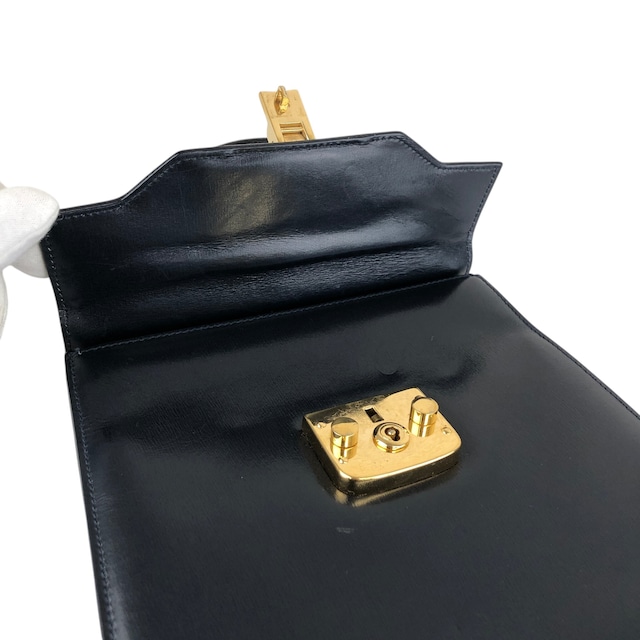 GUCCI グッチ ハンドバッグ ネイビー レディロック レザー 000・2110・0211 2WAY vintage ヴィンテージ オールド 5yyupi