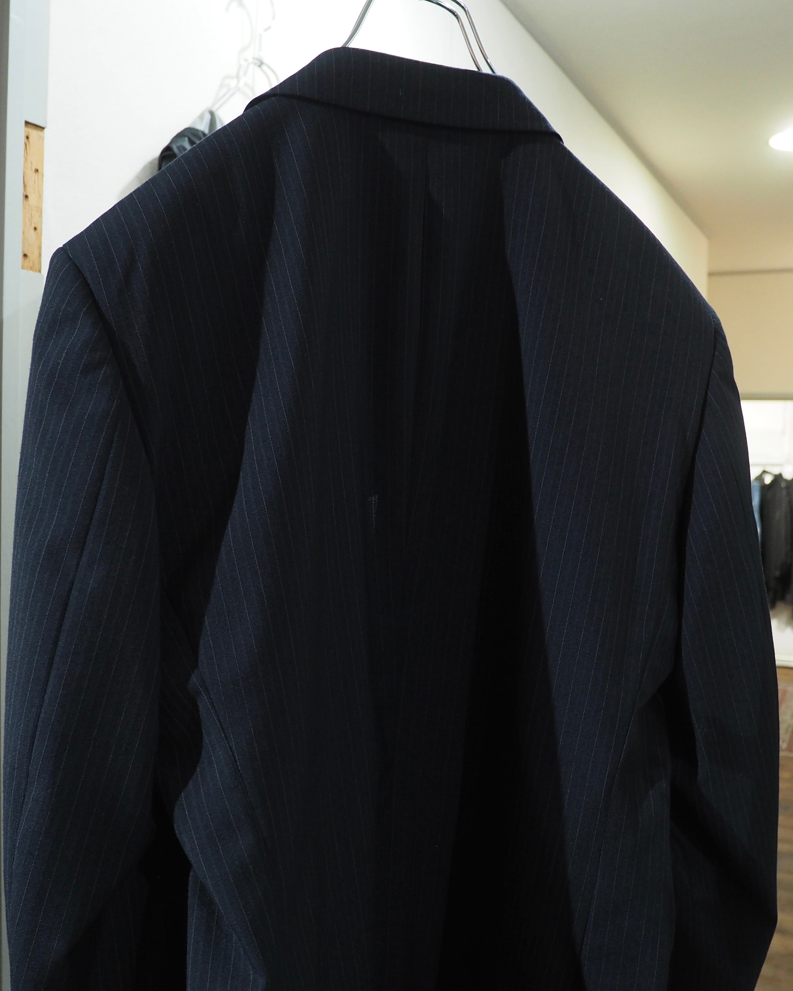 1990s Beautiful Pinstripe Embroidery Vintage Double Breasted Tailored Jacket