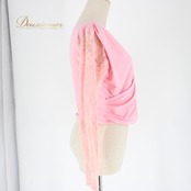 社交ダンス 衣装 スタンダード トップス レッスンウェア レディース ラインストーン ピンク系 花柄 レース 長袖 練習着 フェミニン かわいい 春色 パーティー フォーマル 薄手 伸縮性 おしゃれ トレーニング 体型カバー 華やか 上品 スイングダンス 発表会 お手入れ簡単 スタイルアップ