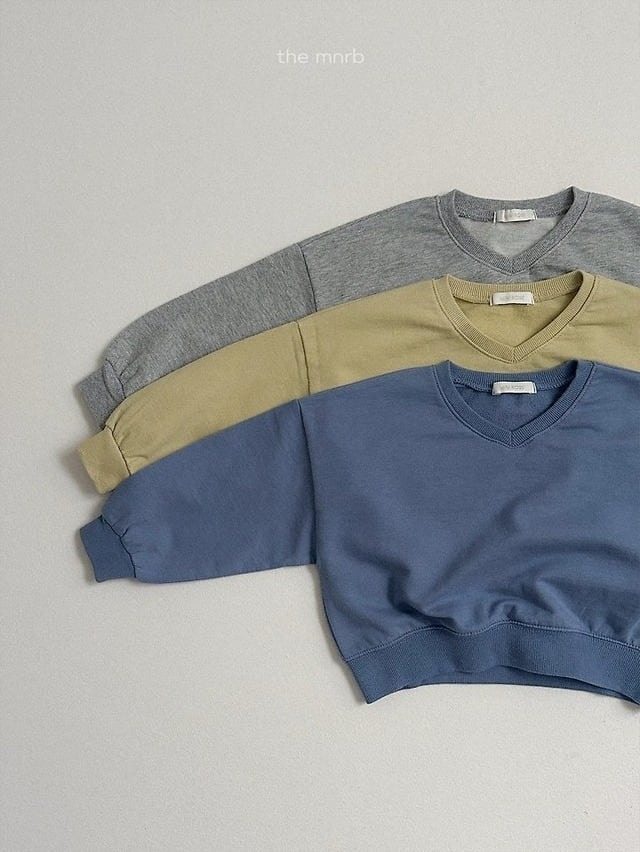 【 minirobe / 予約 】Low v-neck sweatshirt