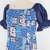 フラダンス 衣装 ワンピース ドレス ネイビー系 ハイビスカス柄 ホヌ柄 カヒコ柄 かわいい 華やか 鮮やか 明るい 大人っぽい 紺 白 ダンス衣装 ハワイアンダンス レディース ハワイアン アロハ ハワイアンプリント フラ ダンス レッスン 練習