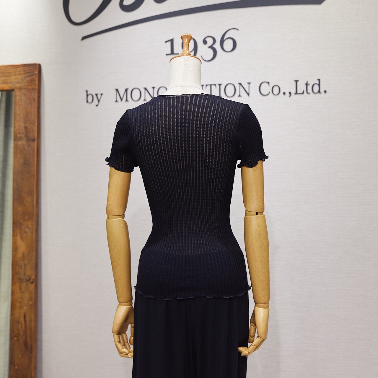 Tシャツ/フレンチスリーブ/シアーリブ/秋冬＜トープ＞ウール シルクNo