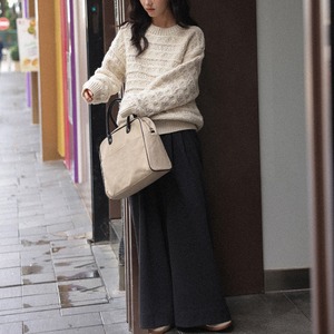 crew-neck knit pullover　J00390