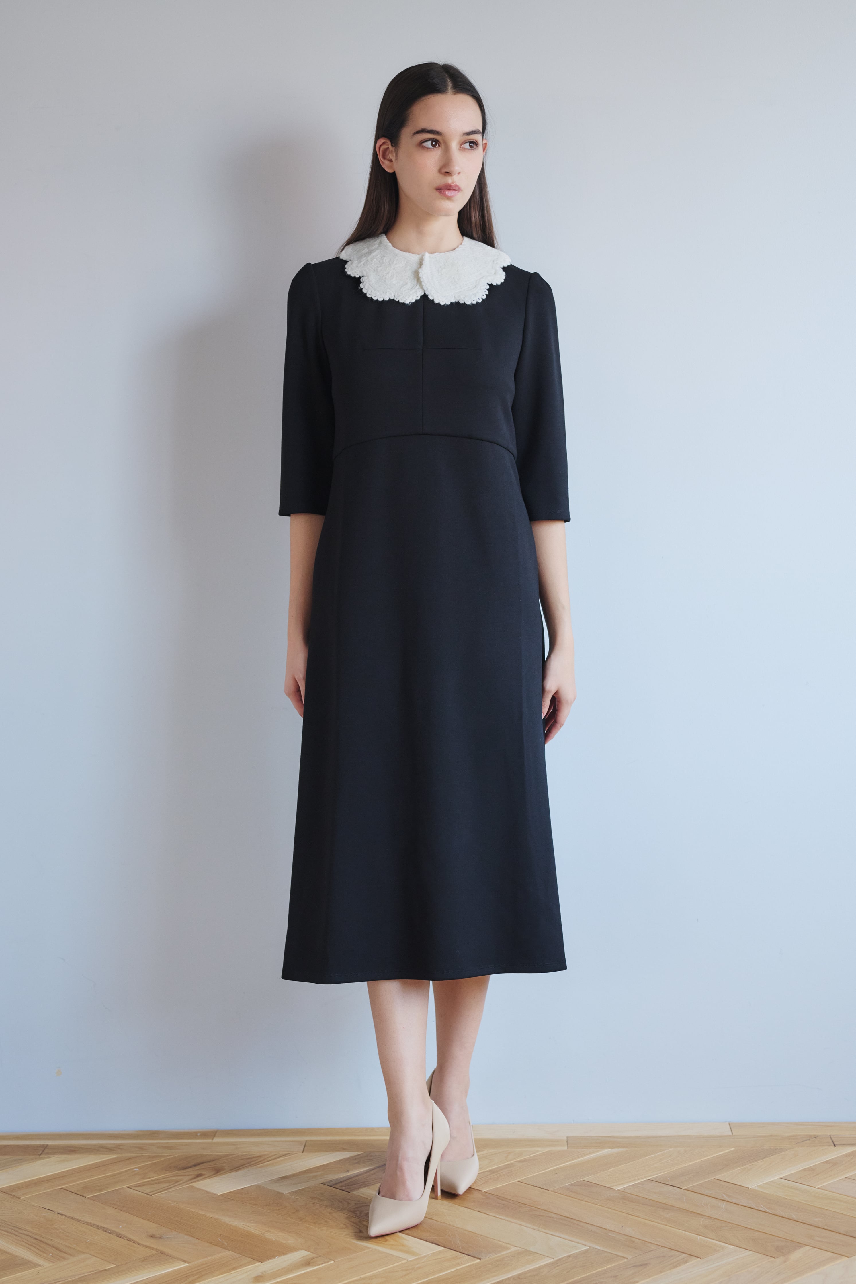 美品　アミカキッズ　ワンピース　4Yー6Y 110サイズ EMBROIDERY COLLAR【予約】【残りわずか】 | AMICA・kids