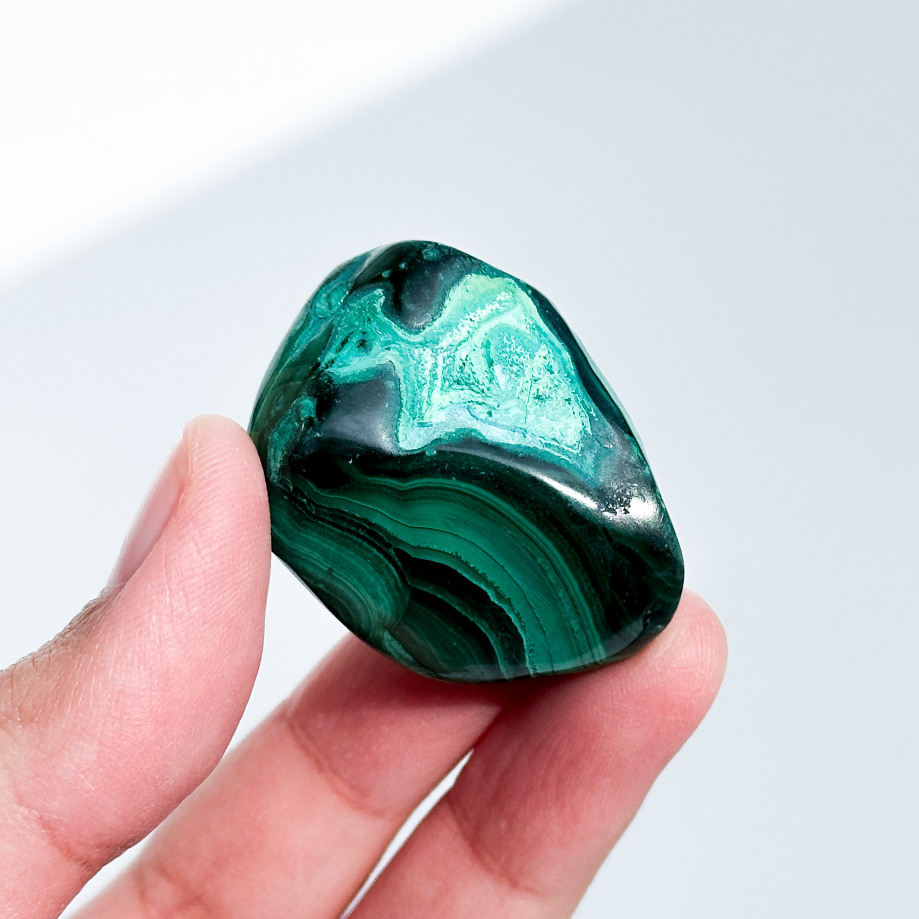 マラカイト with クリソコラ（マラコラ） タンブル24◇ Malachite with