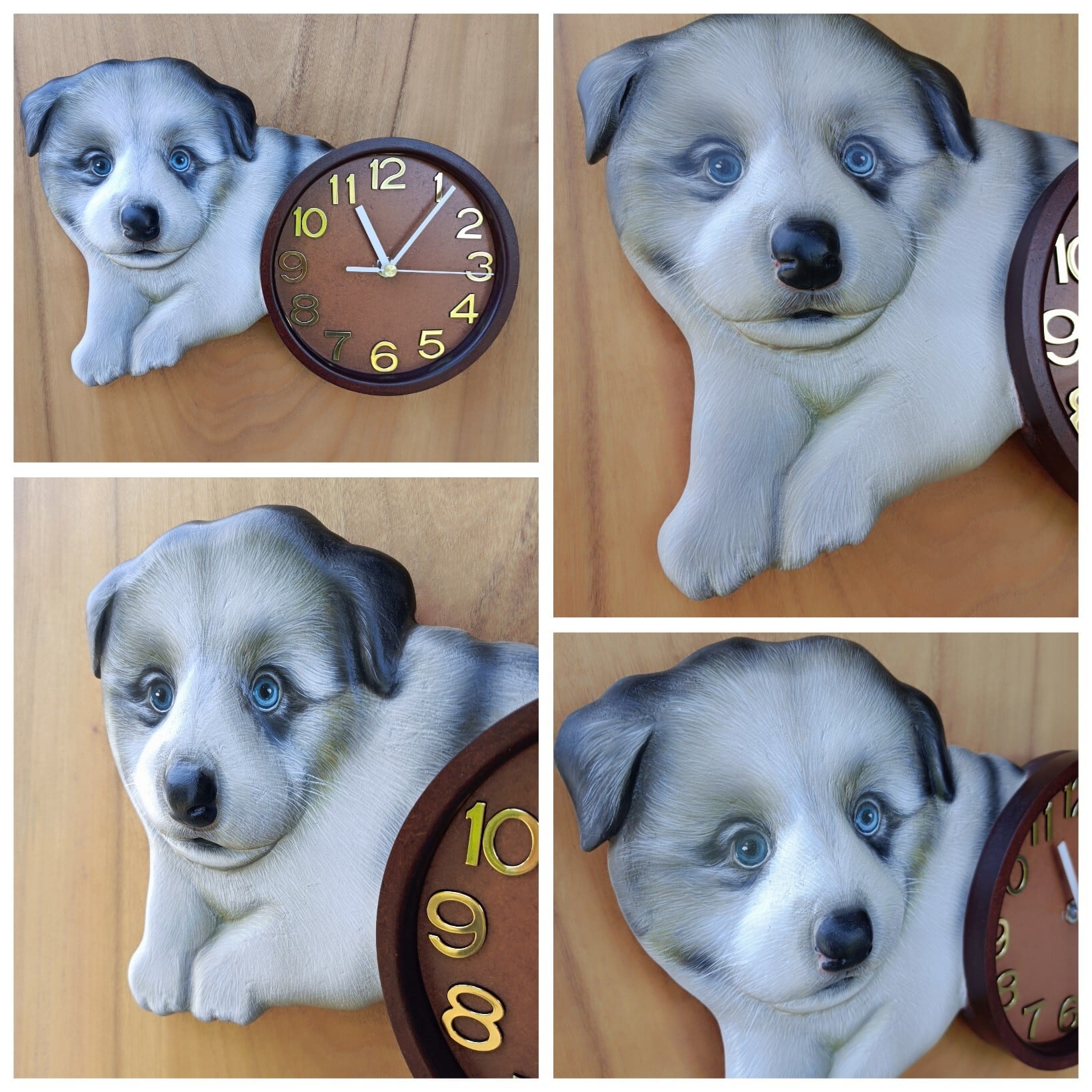 ワンちゃん時計 3D リアル 立体 オーダー ペット 時計 似顔絵 愛犬 犬