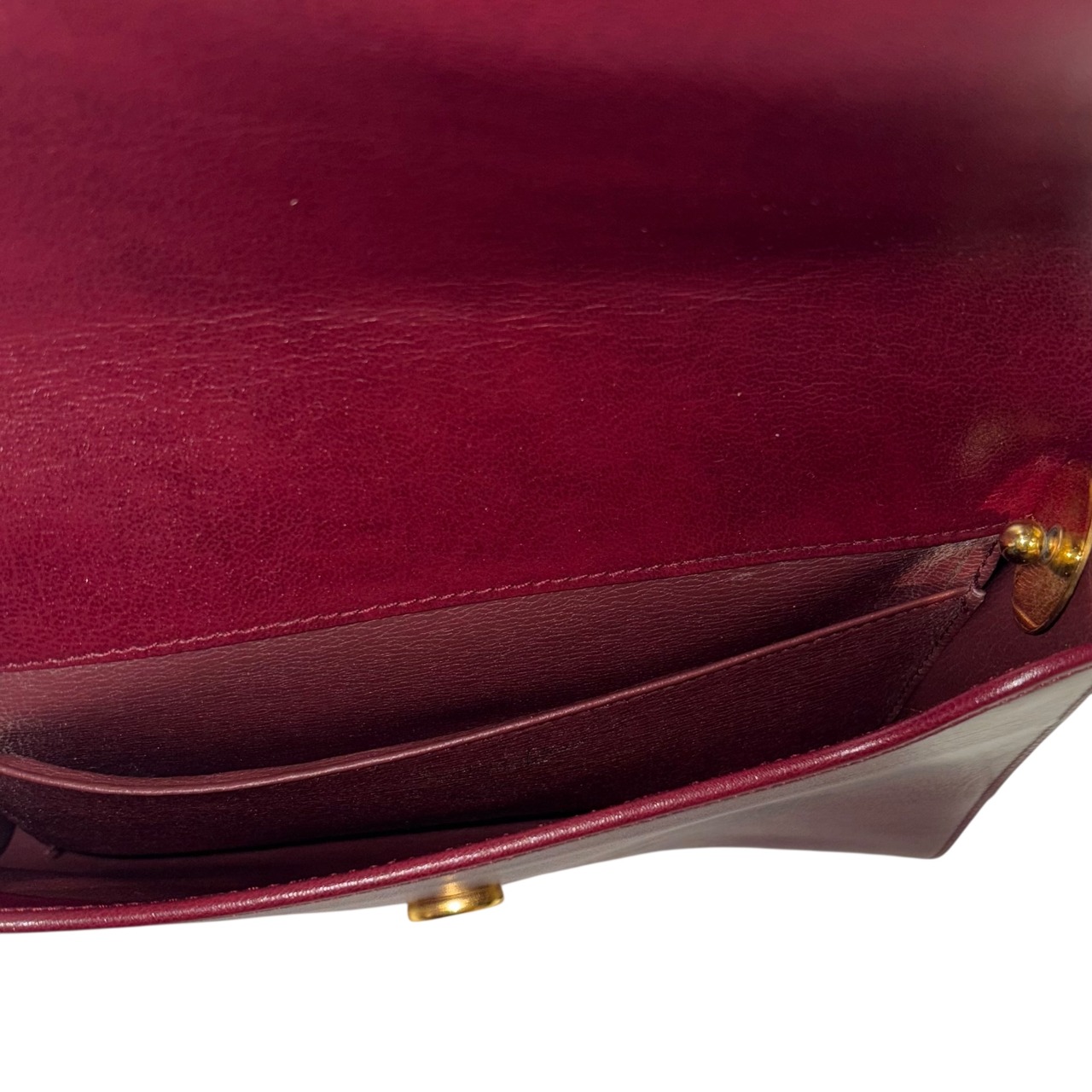 vintage CHRISTIAN DIOR made in France bordeaux leather shoulder bag