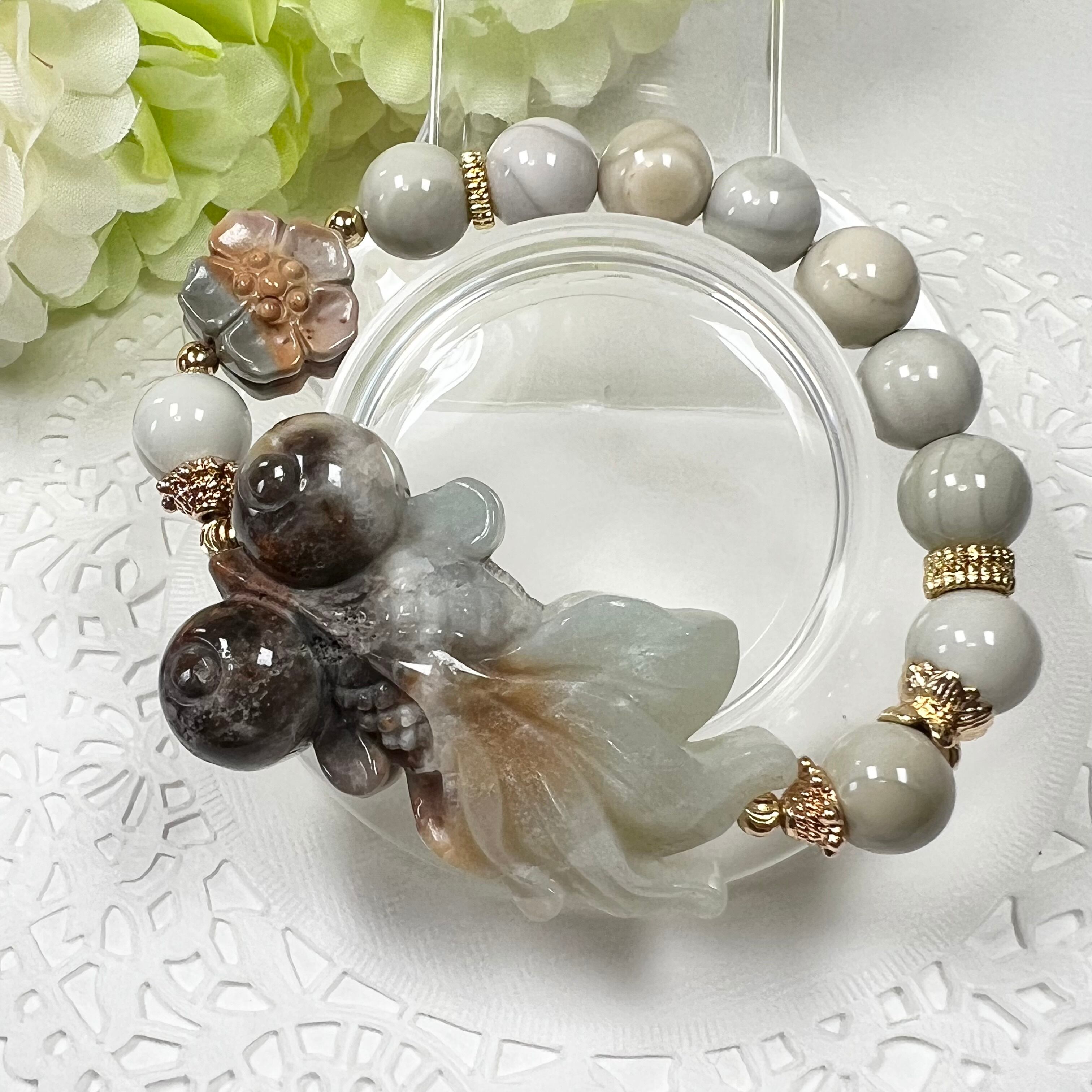 【アマゾナイト 金魚 ブレスレット】天然石 パワーストーン