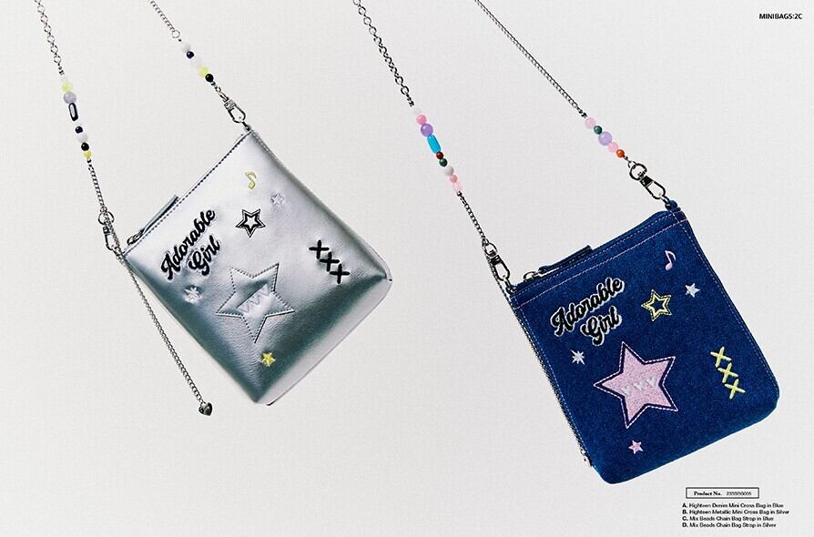 ☆NCT WISH リク 着用！！【VVV】High Teen Denim Mini Cross Bag _