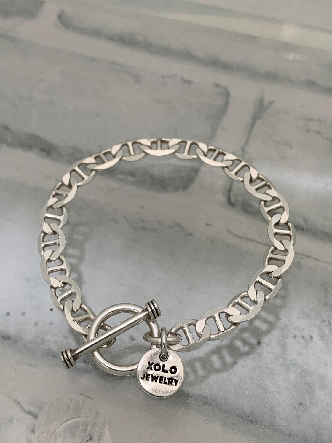 美品 XOLO JEWELRY ショロ アンカーチェーン Tバー ブレスレット | Pay ID