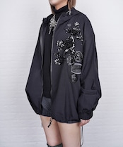 【直営店限定ITEM】レース×パッチルーズジップフーディー (BLACK) CQ-47125H