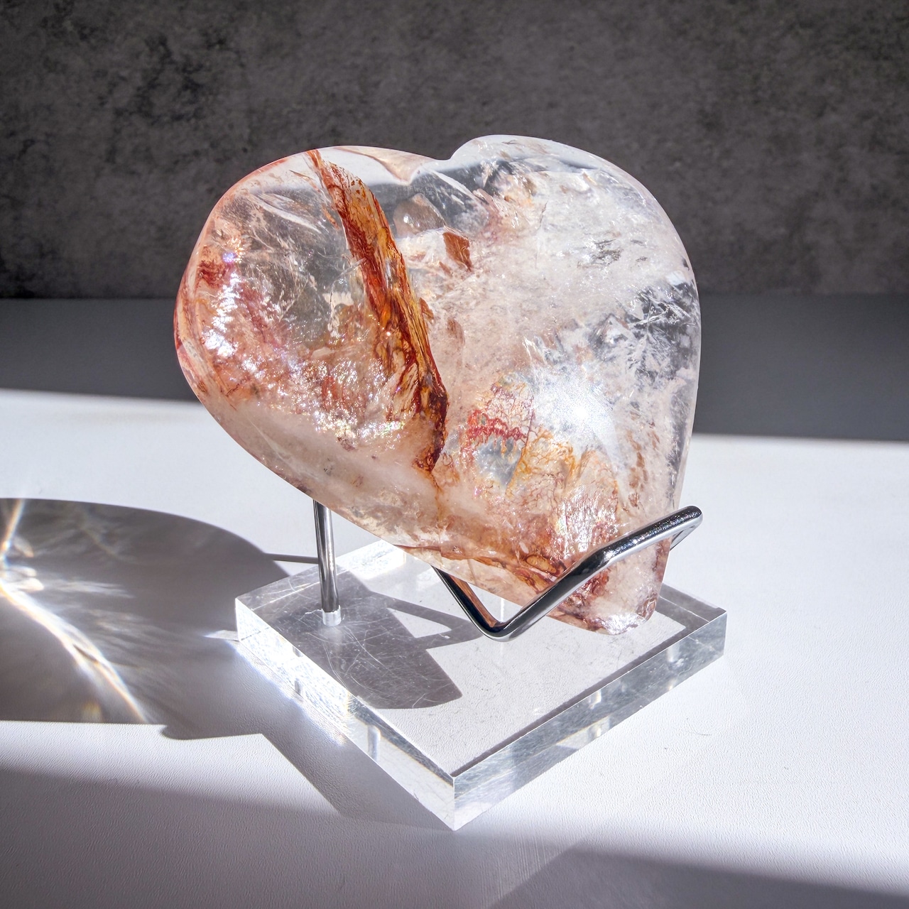 クリアファイヤークォーツ・ゴールデンヒーラー ハート ＊ Fire Quartz ＊ 天然石