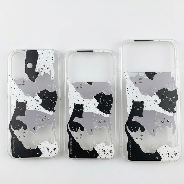 【iPhone17シリーズ3種】iPhoneケース CATS MONOTONE