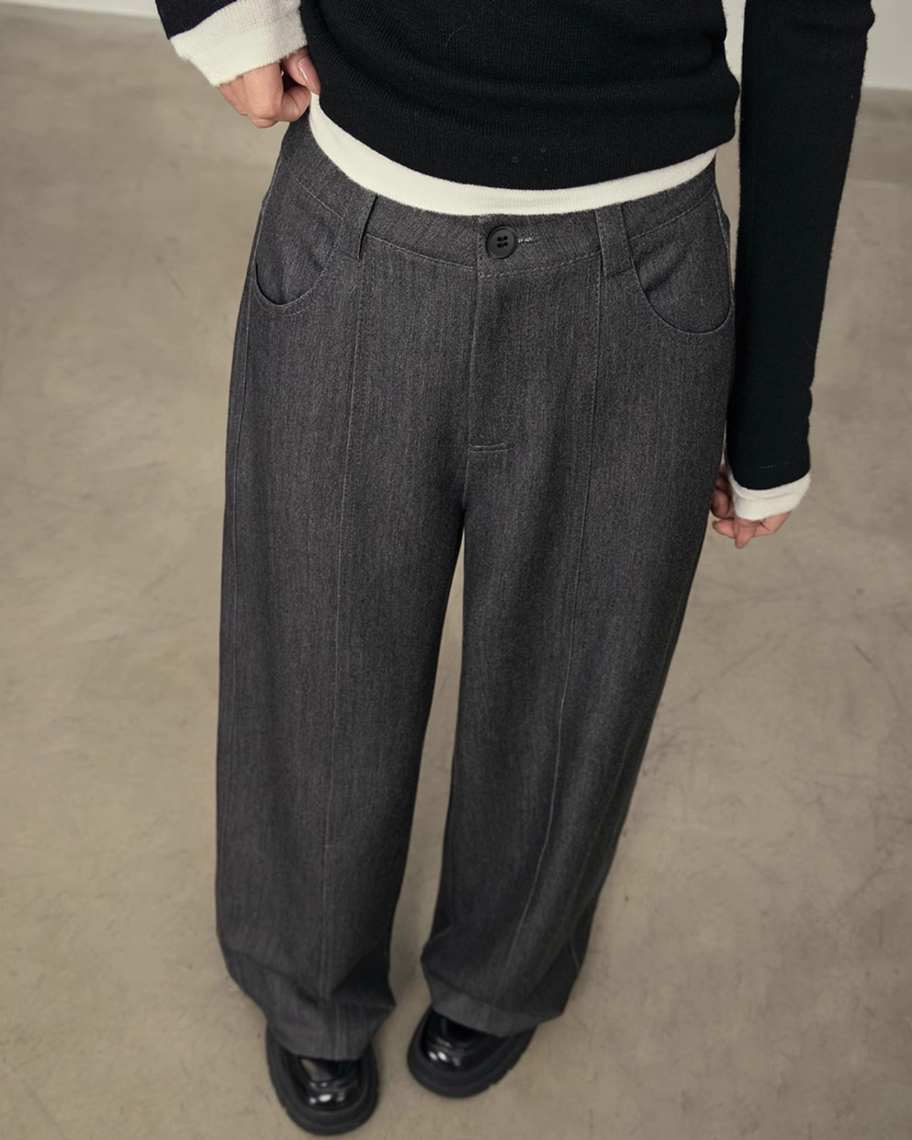 High waist wide Slacks T20408