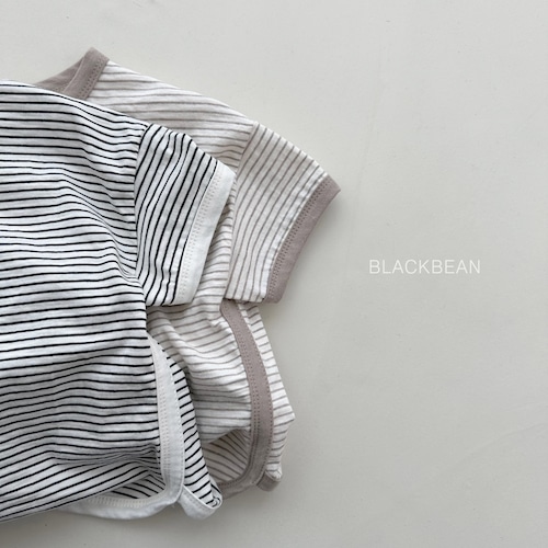 【予約　2024 summer】shushu border T〔シュシュボーダー半袖T〕　black bean