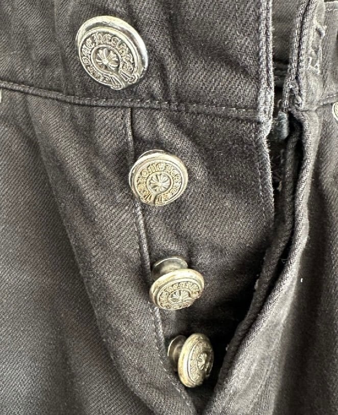 CHROME HEARTS クロムハーツ FleurKnee CrossPatch BackZip Denim
